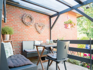 Terrasse und Garten in Steffis kleine Pension